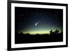 Comet Hale-Bopp And Aurora Borealis, 30 March 1997-Pekka Parviainen-Framed Photographic Print