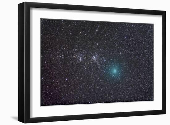 Comet Hartley 2 as it Approaches the Double Cluster in Perseus-null-Framed Photographic Print