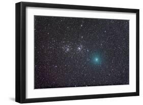 Comet Hartley 2 as it Approaches the Double Cluster in Perseus-null-Framed Photographic Print