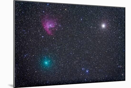 Comet Hartley 2 Near the Pacman Nebula, NGC 281, in Cassiopeia-null-Mounted Photographic Print