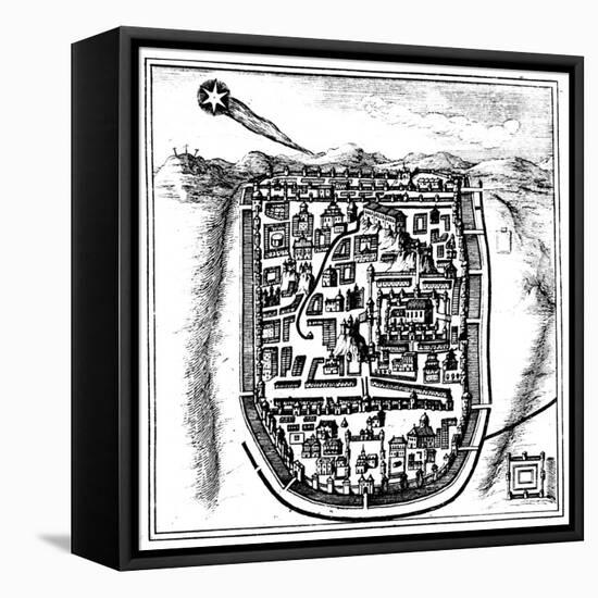 Comet of 66 Ad (Halle) over Jerusalem, 1666-null-Framed Stretched Canvas