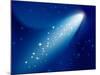 Comet on Dark Blue Sky with Small Sparkling Stars. Raster Version.-annanurrka-Mounted Photographic Print