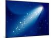 Comet on Dark Blue Sky with Small Sparkling Stars. Raster Version.-annanurrka-Mounted Photographic Print