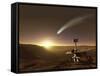 Comet Over Endeavour Crater-Stocktrek Images-Framed Stretched Canvas