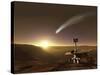 Comet Over Endeavour Crater-Stocktrek Images-Stretched Canvas