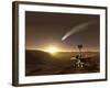 Comet Over Endeavour Crater-Stocktrek Images-Framed Photographic Print