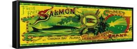 Comet Salmon Can Label - Chignik Bay, AK-Lantern Press-Framed Stretched Canvas