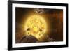 Comets around a Star-null-Framed Photographic Print