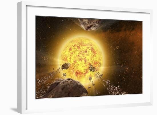 Comets around a Star-null-Framed Photographic Print