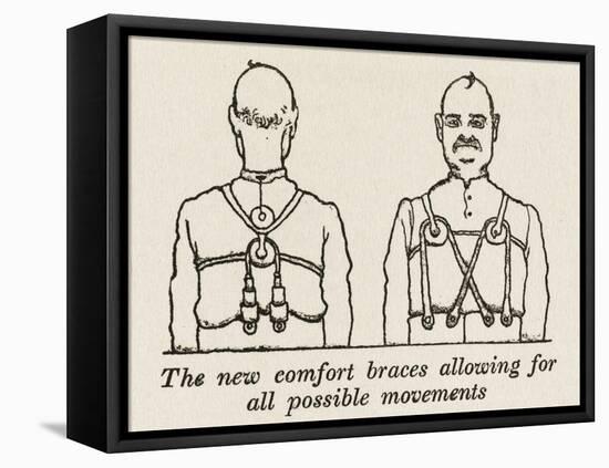 Comfort Braces-William Heath Robinson-Framed Stretched Canvas