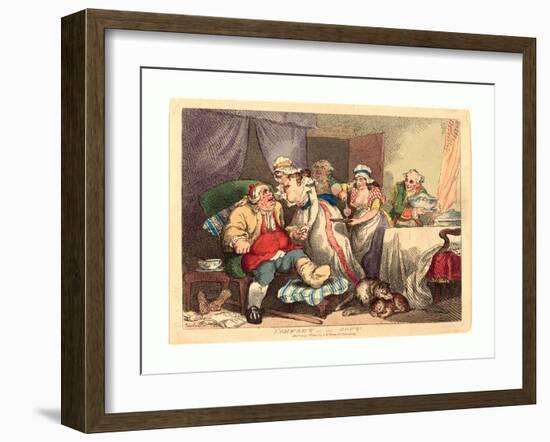 Comfort in the Gout, 1785, Hand-Colored Etching, Rosenwald Collection-Thomas Rowlandson-Framed Giclee Print