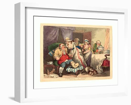 Comfort in the Gout, 1785, Hand-Colored Etching, Rosenwald Collection-Thomas Rowlandson-Framed Giclee Print