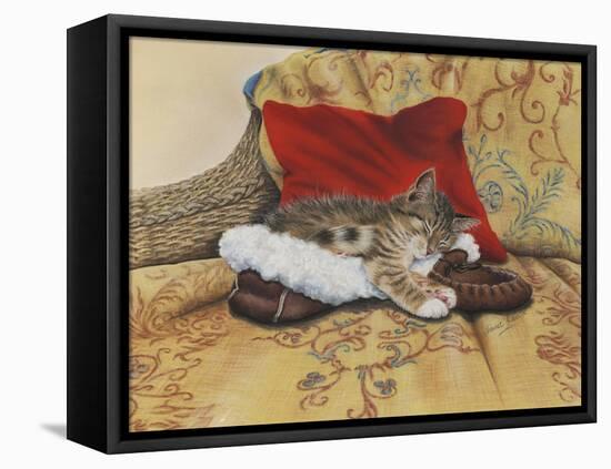 Comfy Slipper-Janet Pidoux-Framed Stretched Canvas
