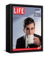 Comic Actor Steve Carell Drinking from a Cup, September 30, 2005-Chris Buck-Framed Stretched Canvas