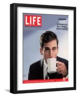 Comic Actor Steve Carell Drinking from a Cup, September 30, 2005-Chris Buck-Framed Photographic Print