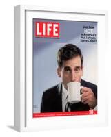 Comic Actor Steve Carell Drinking from a Cup, September 30, 2005-Chris Buck-Framed Photographic Print