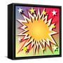 Comic Book Explosion Background with Stars-Binkski-Framed Stretched Canvas