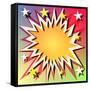 Comic Book Explosion Background with Stars-Binkski-Framed Stretched Canvas