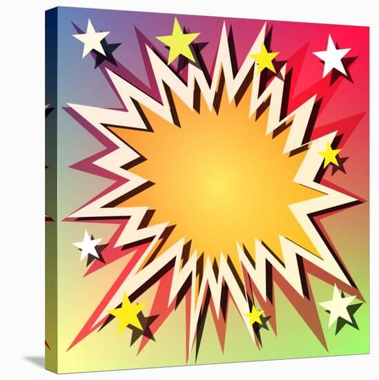 Comic Book Explosion Background with Stars-Binkski-Stretched Canvas