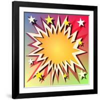 Comic Book Explosion Background with Stars-Binkski-Framed Art Print