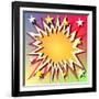 Comic Book Explosion Background with Stars-Binkski-Framed Art Print