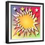 Comic Book Explosion Background with Stars-Binkski-Framed Art Print