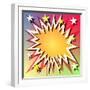 Comic Book Explosion Background with Stars-Binkski-Framed Art Print