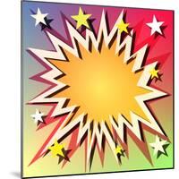 Comic Book Explosion Background with Stars-Binkski-Mounted Art Print