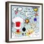 Comic Book Explosion Elements-Designer_things-Framed Art Print