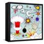 Comic Book Explosion Elements-Designer_things-Framed Stretched Canvas