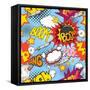 Comic Book Explosion Pattern, Vector Illustration-RomanYa-Framed Stretched Canvas