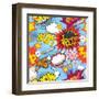 Comic Book Explosion Pattern, Vector Illustration-RomanYa-Framed Art Print