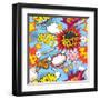 Comic Book Explosion Pattern, Vector Illustration-RomanYa-Framed Art Print