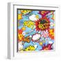 Comic Book Explosion Pattern, Vector Illustration-RomanYa-Framed Art Print