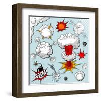 Comic Book Explosion-Dazdraperma-Framed Art Print