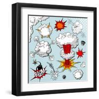 Comic Book Explosion-Dazdraperma-Framed Art Print