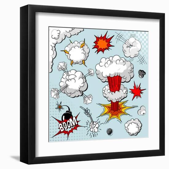 Comic Book Explosion-Dazdraperma-Framed Art Print