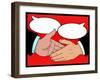 Comic Book Handshake-jorgenmac-Framed Art Print