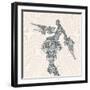 Comic-Book Style Cyborg Hero.-RYGER-Framed Art Print