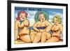 Comic Cartoon - Busty Bathing Beauties-Lantern Press-Framed Art Print