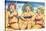 Comic Cartoon - Busty Bathing Beauties-Lantern Press-Stretched Canvas