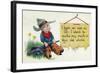 Comic Cartoon - Cowboy Has an Aim in Like, Wants to Make His Mark-Lantern Press-Framed Art Print