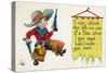 Comic Cartoon - Cowboy Never Gets Mad-Lantern Press-Stretched Canvas