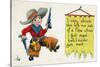 Comic Cartoon - Cowboy Never Gets Mad-Lantern Press-Stretched Canvas