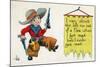 Comic Cartoon - Cowboy Never Gets Mad-Lantern Press-Mounted Art Print