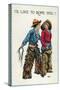 Comic Cartoon - Cowboy Telling Cowgirl He'd Like to Rope Her-Lantern Press-Stretched Canvas