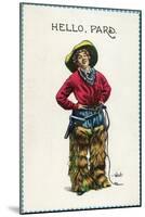 Comic Cartoon - Cowgirl Saying Hello, Pard-Lantern Press-Mounted Art Print