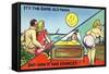Comic Cartoon - Cute Couple; Same Old Moon, How it Has Changed-Lantern Press-Framed Stretched Canvas