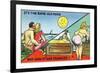 Comic Cartoon - Cute Couple; Same Old Moon, How it Has Changed-Lantern Press-Framed Art Print