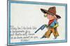 Comic Cartoon - Desperate Cowboy Sweet on You-Lantern Press-Mounted Art Print